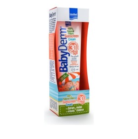 Intermed - BabyDerm Sunscreen Cream SPF30 Αντηλιακό Γαλάκτωμα για Πρόσωπο & Σώμα, για Βρέφη & Παιδιά με 100% Φυσικά Φίλτρα, 300ml