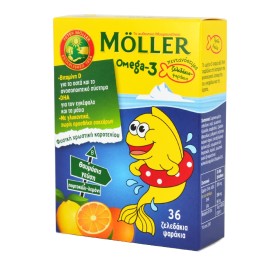 Moller’s Παιδικά Ζελεδάκια Μουρουνέλαιου 36 Ζελεδάκια Πορτοκάλι-Λεμόνι