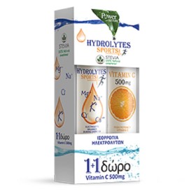 Power Health Hydrolytes Sports + Vitamin C 500mg, Ηλεκτρολύτες και Γλυκόζη + ΔΩΡΟ Βιταμίνη C, 2 x 20 αναβράζοντα δισκία