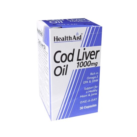 Health Aid Cod Liver Oil 1000Mg 30Caps, Μουρουνέλαιο 30 κάψουλες