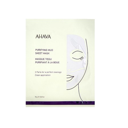 Ahava Time to Clear Purifying Mud Sheet Mask, Μάσκα Προσώπου Με Λάσπη, 18g