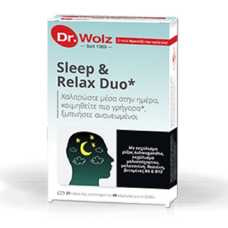Power of Nature Dr. Wolz Sleep & Relax Duo Συμπλήρωμα Διατροφής για Διαχείριση Άγχους & Αϋπνίας, 60caps