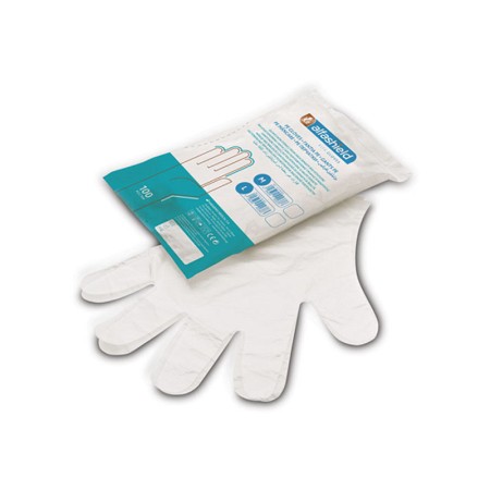 Alfashield Alfa Gloves,Medium Μη Αποστειρωμένα Γάντια από Πολυαιθυλένιο Υψηλής Πυκνότητας 100τμχ