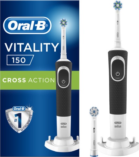 Oral-B Vitality 150 CrossAction Black Επαναφορτιζόμενη Ηλεκτρική Οδοντόβουρτσα