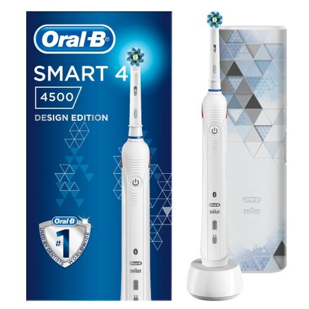 Oral B Smart 4 4500 White Design Edition, Επαναφορτιζόμενη Ηλεκτρική Οδοντόβουρτσα 1τμχ