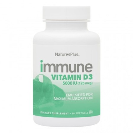 Natures Plus Immune Vitamin D3 5000iu 60 μαλακές κάψουλες