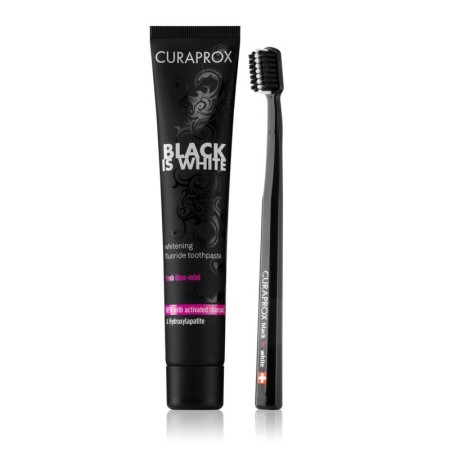 CURAPROX BLACK IS WHITE Οδοντόβουρτσα CS 5460 + Οδοντόκρεμα Whitening Toothpaste 90ml