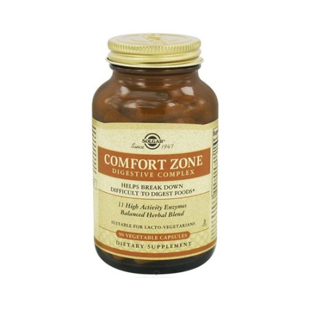Solgar Comfort Zone Digestive Complex, Σύμπλεγμα Ενζύμων για Ενίσχυση της Πέψης 90 φυτικές κάψουλες