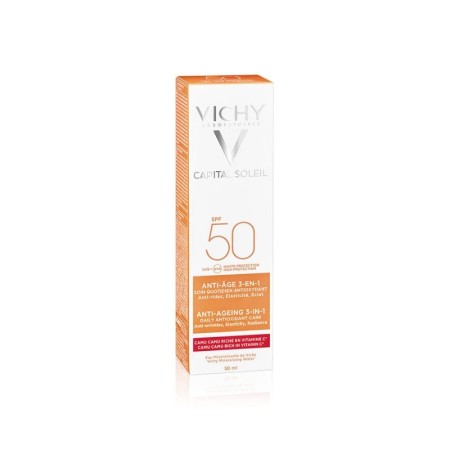Vichy Ideal - Capital Soleil Anti-Ageing Spf50+, Αντιηλιακή Κρέμα Προσώπου με Αντιγηραντική Δράση 50ml