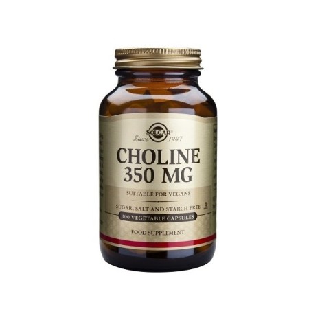 Solgar Choline 350mg, Σκεύασμα Χολίνης 100 φυτικές κάψουλες