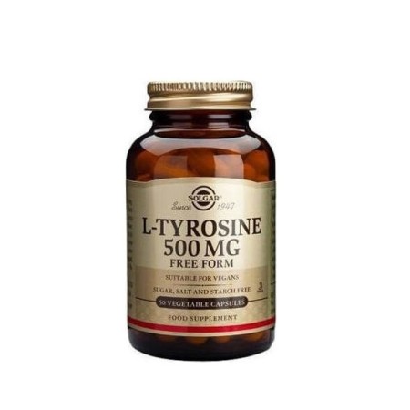Solgar L-Tyrosine 500mg, Συμπλήρωμα Διατροφής κατά του Στρες 50 φυτικές κάψουλες