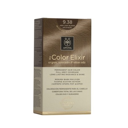 Apivita My Color Elixir 9.38, Βαφή Μαλλιών Ξανθό Πολύ Ανοιχτό Μελί Περλέ 1τμχ