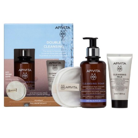 Apivita Promo Cleansing Foam Face & Eyes 200ml & Δώρο Cleansing Milk 3 in 1 Face & Eyes 50ml & Cotton Pads 2 Τεμάχια