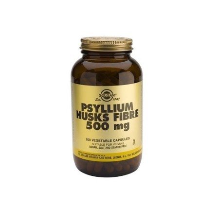 Solgar Psyllium Husks Fibre Caps 500mg, Συμπλήρωμα Διατροφής με Ψύλλιο 200 φυτικές κάψουλες