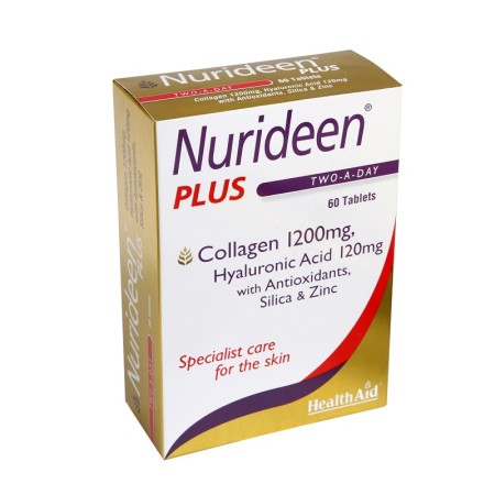Health Aid Nurideen Plus, Θαλάσσιο Κολλαγόνο με Υαλουρονικό Οξύ & Βιταμίνες για την Υγεία του Δέρματος 60tabs