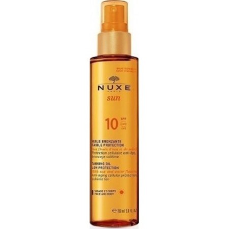 Nuxe Suntan Oil Spf10, Λάδι Μαυρίσματος για Πρόσωπο & Σώμα 150ml