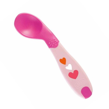Chicco Baby΄s First Spoon Κουτάλι Σιλικόνης Αρχής (κορίτσι) Ροζ/Μώβ 8m+ 16100-10