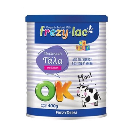 Frezyderm Frezylac OK Αγελαδινό Βιολογικό Γάλα σε Σκόνη Χωρίς γλουτένη έως τον 6ο Μήνα 400gr