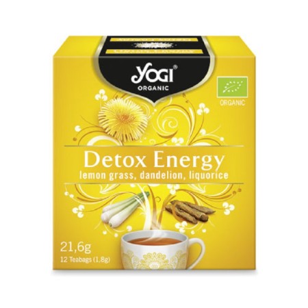 Yogi Tea Organic Tea Detox Energy 12 Φακελάκια - Τσάι Με Λεμονόχορτο, Πικραλίδα & Γλυκόριζα Για Ενέργεια & Τόνωση