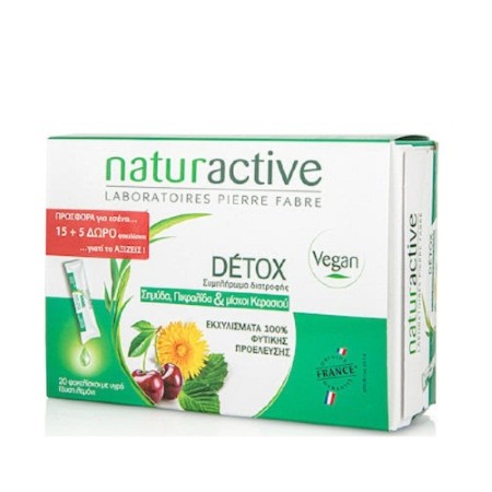 Naturactive - Detox με γεύση Λεμόνι 15sticks + 5sticks ΔΩΡΟ