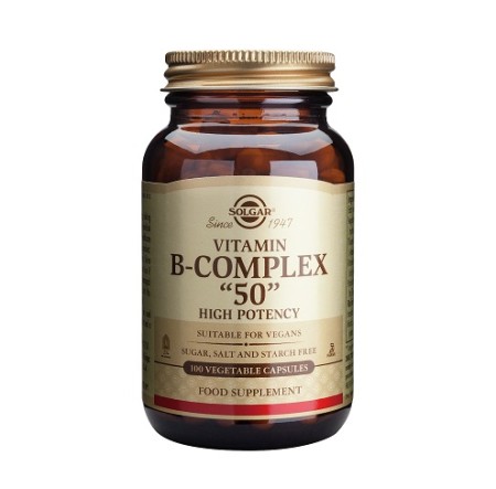 Solgar B-Complex 50 Σύμπλεγμα Βιταμίνης Β 100 φυτικές κάψουλες
