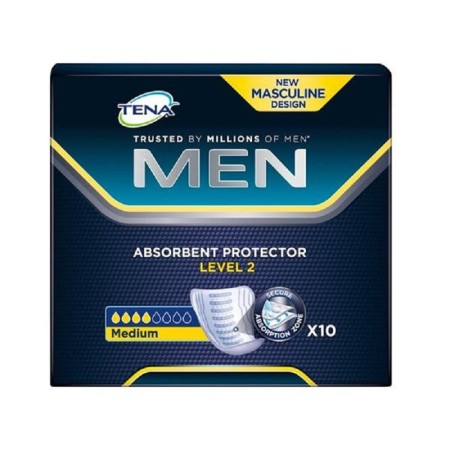 Tena Men Absorbent Protector Level 2 Medium Σερβιέτες Ακράτειας Αντρικές x 10τεμ