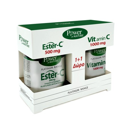 Power Health Promo Pack Platinum Range Ester-C 500mg 50s Tabs + ΔΩΡΟ Vitamin C 1000mg 20s Tabs