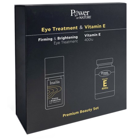 ower Of Nature Premium Beauty Set Inalia Firming & Brightening Eye Treatment Κρέμα Ματιών Για Λάμψη & Αναζωογόνηση 15ml & Vitamin E 400iu Συμπλήρωμα Διατροφής Βιταμίνη Ε, 20 κάψουλες