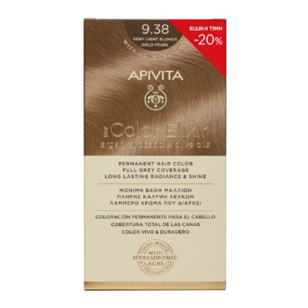 Apivita My Color Elixir 9.38, Ξανθό Πολύ Ανοιχτό Μελί Περλέ -20%