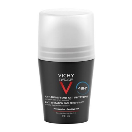 Vichy Homme 48H Deodorant Roll-On For Sensitive Skin, Ανδρικό Αποσμητικό για Ευαίσθητες Επιδερμίδες 50ml