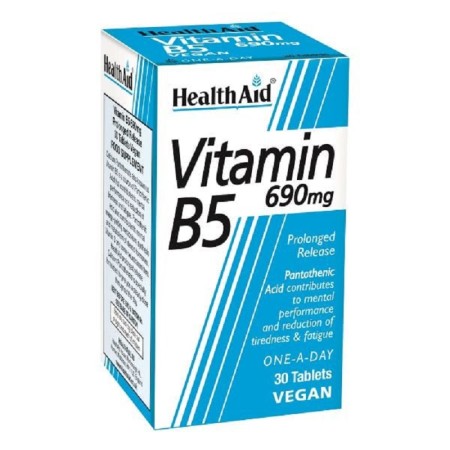 Health Aid Vitamin B5 690mg (30tabs) - Νοητική Απόδοση & Αντιμετώπιση Κόπωσης
