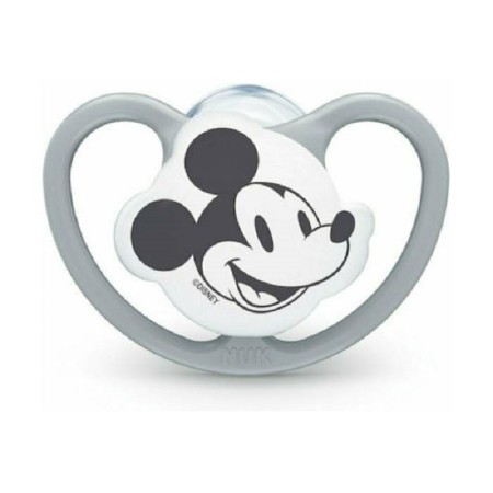 NUK Disney Mickey Mouse Space Πιπίλα Σιλικόνης Χωρίς Κρίκο Με Θήκη 6-18 μηνών