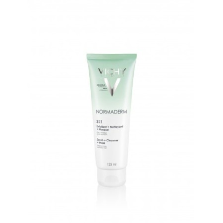 Vichy Normaderm 3 in 1 Scrub + Cleanser + Mask, Απολέπιση - Καθαρισμός - Μάσκα σε Μορφή Τζελ 125ml