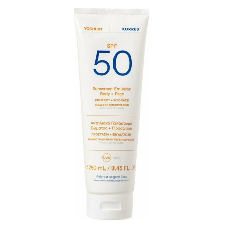 Korres Yoghurt Sunscreen Emulsion Face & Body SPF50 Αντηλιακό Γαλάκτωμα Γιαούρτι Για Πρόσωπο & Σώμα SPF50 250ml