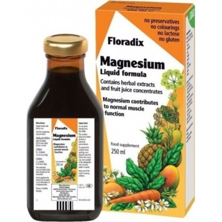 Power Health Floradix Magnesium Liquid Formula, Μαγνήσιο σε Υγρή Μορφή με Βότανα και Χυμούς Φρούτων 250ml