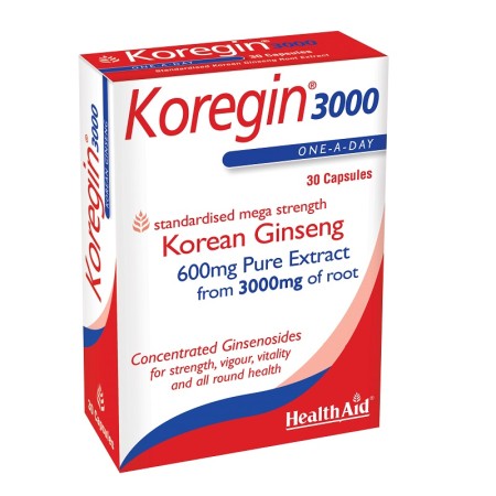 Health Aid Koregin Ginseng 3000 600mg, Συμπλήρωμα Διατροφής 30caps