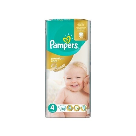 Pampers Premium Care No.4 (9-14kg) Βρεφικές Πάνες 52τμχ