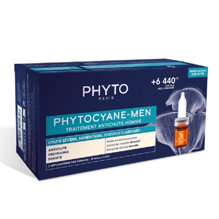 Phyto Phytocyane Traitement Anti-Chute Αμπούλες Μαλλιών κατά της Τριχόπτωσης για Άνδρες 12x5ml