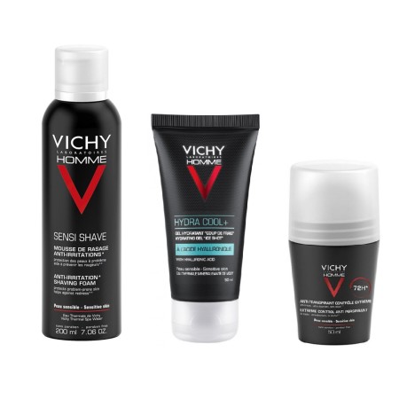 Vichy Gift Set Homme Shaving Foam 200ml & Hydra Cool Gel 50ml & Deodorant 72H 50ml