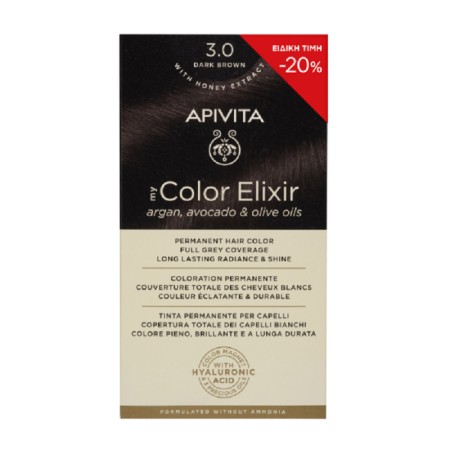 Apivita My Color Elixir 3.0, Βαφή Μαλλιών Καστανό Σκούρο 1τμχ (-20% Μειωμένη Αρχική Τιμή)