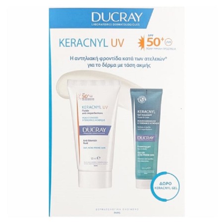 Ducray Promo Keracnyl UV Anti-Blemish Face Fluid Spf50+, 50ml & Δώρο Foaming Gel Face - Body 100ml