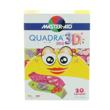 Master-Aid Quadra 3D Girls, Αυτοκόλλητα Παιδικά Επιθέματα για Κορίτσια 20τμχ