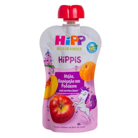 HiPP - HiPPis Μονόκερος Μήλο, Κορόμηλο, Ροδάκινο 100gr
