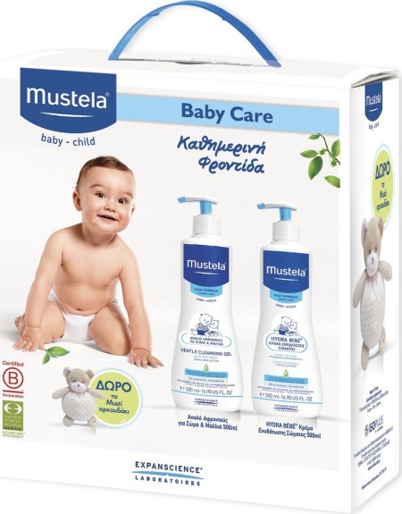 Mustela Πακέτο Προσφοράς Baby Care,Gentle Cleansing Gel Hair & Body 500ml & Hydra-Bebe Body Lotion 500ml & ΔΩΡΟ Αρκουδάκι
