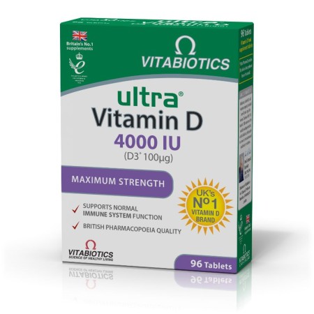Vitabiotics Ultra Vitamin D 4000IU (D3- 100μg) Maximum Strength 96tabs