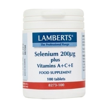 Lamberts Selenium 200mcg plus A+C+E, Συμπλήρωμα Διατροφής με Σελήνιο και Βιταμίνες A,C,E 100 ταμπλέτες