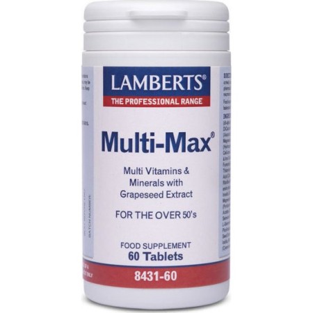 Lamberts Multi Max, Πολυβιταμίνη Υψηλής Δραστικότητας για Άτομα άνω των 50 Ετών, 60 ταμπλέτες
