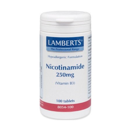 Lamberts Nicotinamide Vitamin B3 250mg, Συμπλήρωμα Διατροφής με Νιασίνη (Βιταμίνη Β3) 100 ταμπλέτες