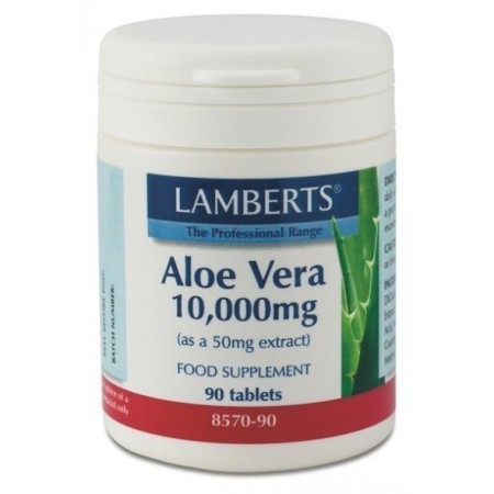 Lamberts Aloe Vera 10,000mg, Σκεύασμα με Συμπυκνωμένη Αλόη Βέρα 90 ταμπλέτες 8570