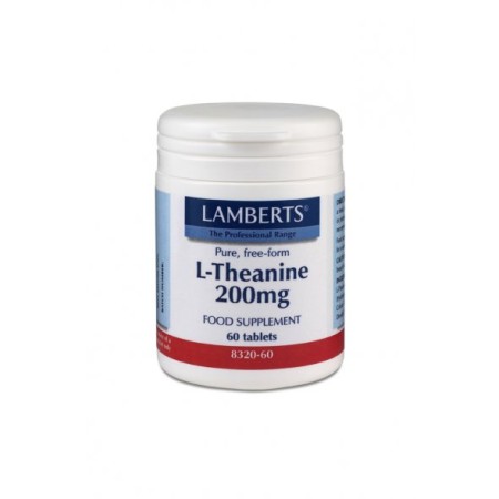 Lamberts L-Theanine 200mg, Σκεύασμα Θειανίνης Ελεύθερης Μορφής με Χαλαρωτικές Ιδιότητες 60 tabs 8320-60